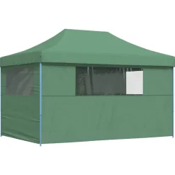 vidaXL Tienda de fiesta plegable Pop-Up con 4 paredes laterales Verde