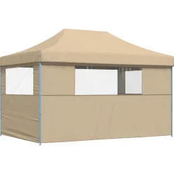 vidaXL Tienda de fiesta plegable Pop-Up con 3 paredes laterales Beige Outlet