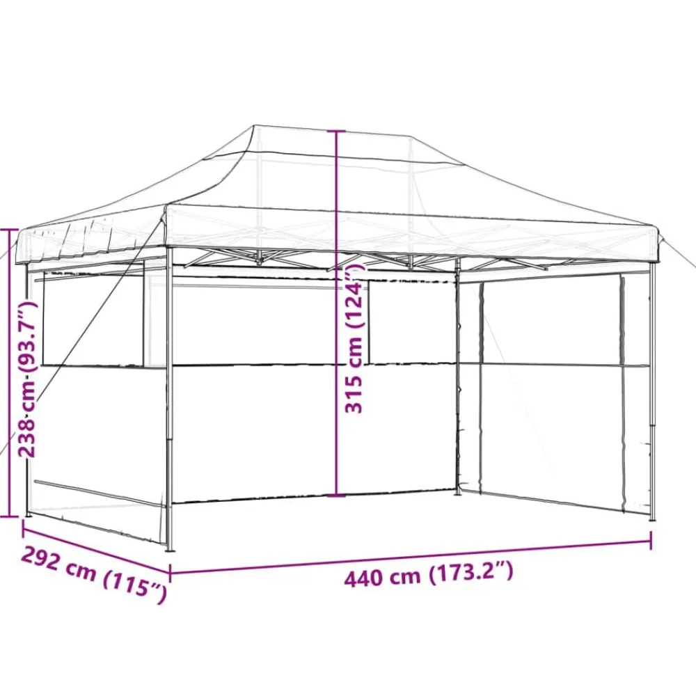 vidaXL Tienda de fiesta plegable Pop-Up con 3 paredes laterales Beige Outlet