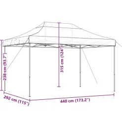 vidaXL Tienda de fiesta plegable Pop-Up taupe 440x292x315 cm Taupé
