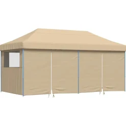 vidaXL Tienda de fiesta plegable Pop-Up con 4 paredes laterales Beige Online