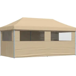 vidaXL Tienda de fiesta plegable Pop-Up con 4 paredes laterales Beige Online