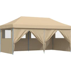 vidaXL Tienda de fiesta plegable Pop-Up con 4 paredes laterales Beige Online