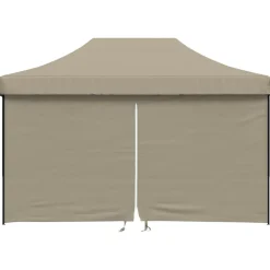 vidaXL Tienda de fiesta plegable Pop-Up con 4 paredes laterales taupe Taupé Sale