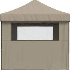 vidaXL Tienda de fiesta plegable Pop-Up con 4 paredes laterales taupe Taupé Sale