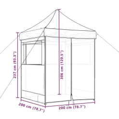 vidaXL Jardín-Tienda de fiesta plegable Pop-Up con 4 paredes laterales taupe