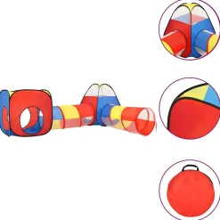 vidaXL Tienda de juego de niños con 250 bolas 90x264x90 cm Multicolor 1 Outlet