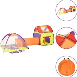 vidaXL Tienda de juego de niños con 250 bolas multicolor 338x123x111cm Multicolor 2 Hot