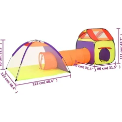 vidaXL Tienda de juego de niños con 250 bolas 338x123x111cm Multicolor New