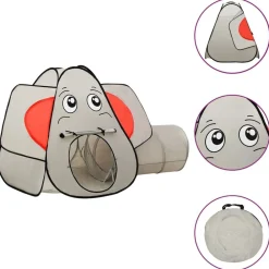 vidaXL Tienda de juegos diseño de elefante 250 bolas gris 174x86x101cm Multicolor 1 Best