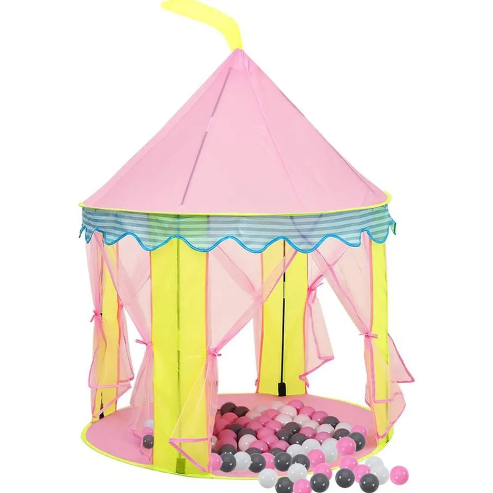 vidaXL Tienda de juegos para niños con 250 bolas rosa 100x100x127 cm Multicolor 2 Outlet