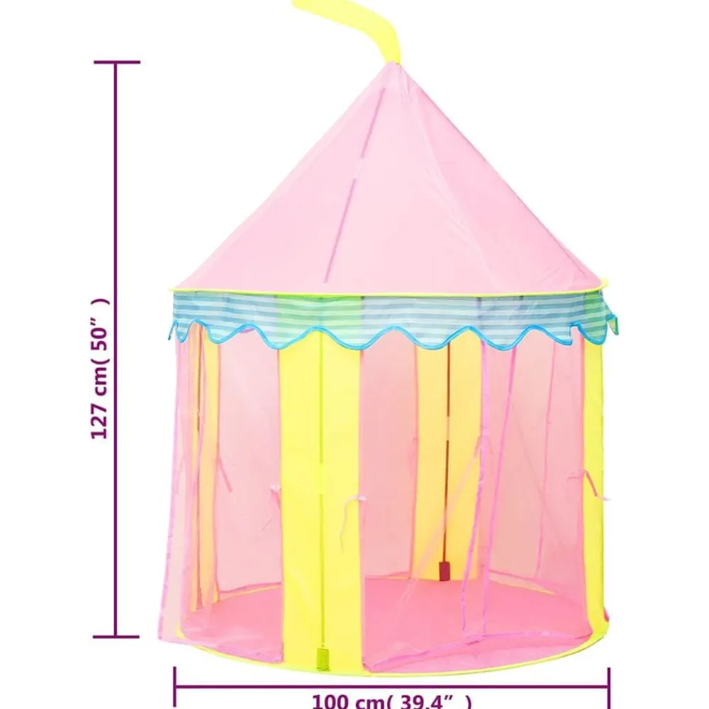 vidaXL Tienda de juegos para niños con 250 bolas rosa 100x100x127 cm Multicolor 2 Outlet