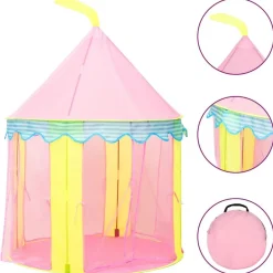 vidaXL Tienda de juegos para niños con 250 bolas rosa 100x100x127 cm Multicolor 2 Outlet