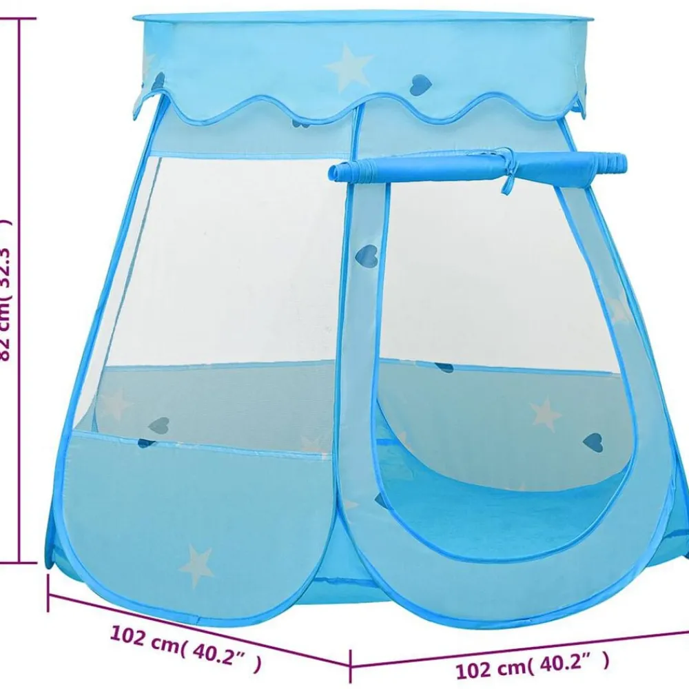 vidaXL Tienda de juegos para niños con 250 bolas azul 102x102x82 cm Multicolor Discount