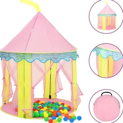 vidaXL Tienda de juegos para niños con 250 bolas rosa 100x100x127 cm Multicolor