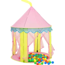 vidaXL Tienda de juegos para niños con 250 bolas rosa 100x100x127 cm Multicolor