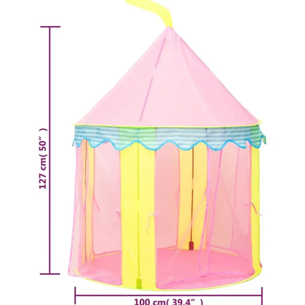 vidaXL Tienda de juegos para niños con 250 bolas rosa 100x100x127 cm Multicolor