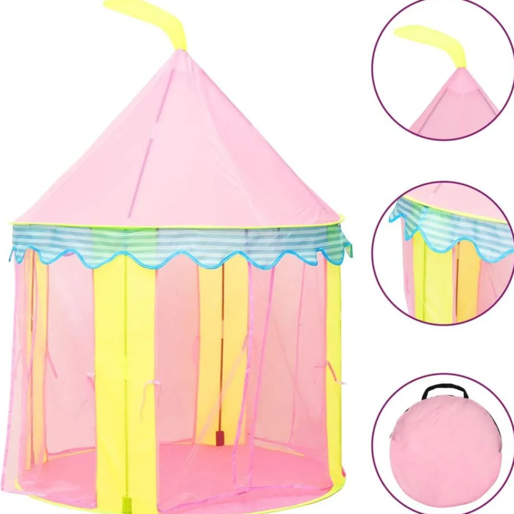 vidaXL Tienda de juegos para niños con 250 bolas rosa 100x100x127 cm Multicolor