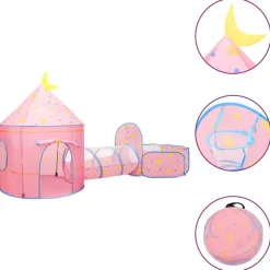 vidaXL Tienda de juegos para niños rosa 301x120x128 cm Discount