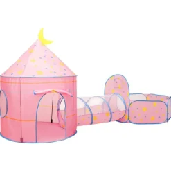 vidaXL Tienda de juegos para niños rosa 301x120x128 cm Discount