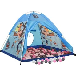 vidaXL Tienda de juegos para niños con 250 bolas azul 120x120x90 cm Multicolor 2