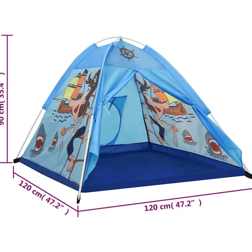 vidaXL Tienda de juegos para niños azul 120x120x90 cm New