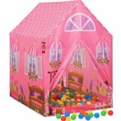 vidaXL Tienda de juegos para niños con 250 bolas rosa 69x94x104 cm Multicolor Outlet