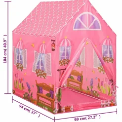 vidaXL Tienda de juegos para niños con 250 bolas rosa 69x94x104 cm Multicolor Outlet