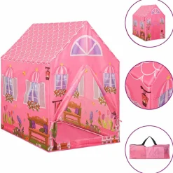 vidaXL Tienda de juegos para niños con 250 bolas rosa 69x94x104 cm Multicolor Outlet