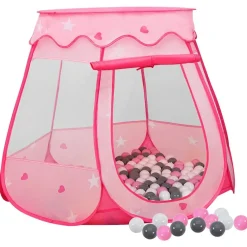 vidaXL Tienda de juegos para niños con 250 bolas rosa 102x102x82 cm Multicolor 2