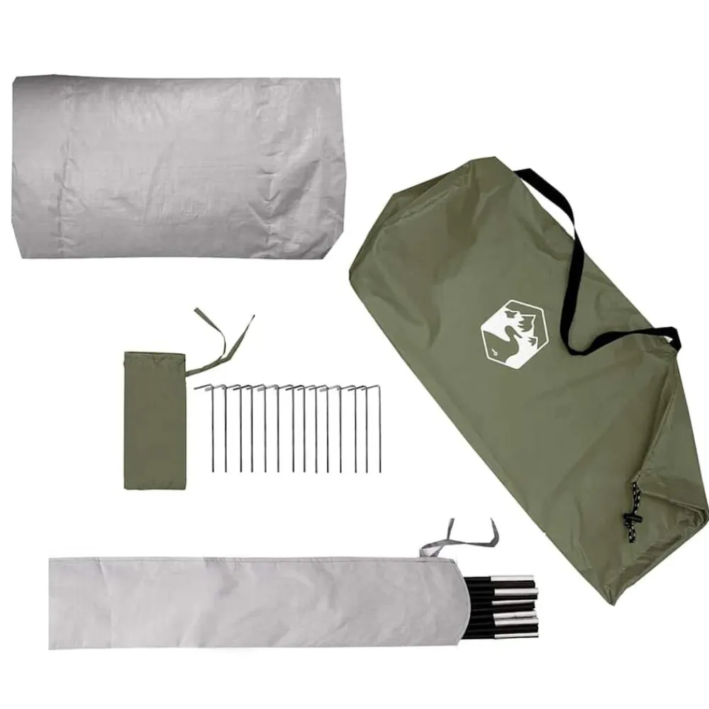 vidaXL Actividades Al Aire Libre-Tienda de pesca 5 personas impermeable oliva