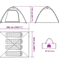 vidaXL Tienda de pesca 4 personas apertura rápida Camuflaje Clearance