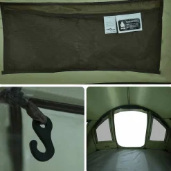 vidaXL Tienda de pesca 2 personas impermeable oliva Verde