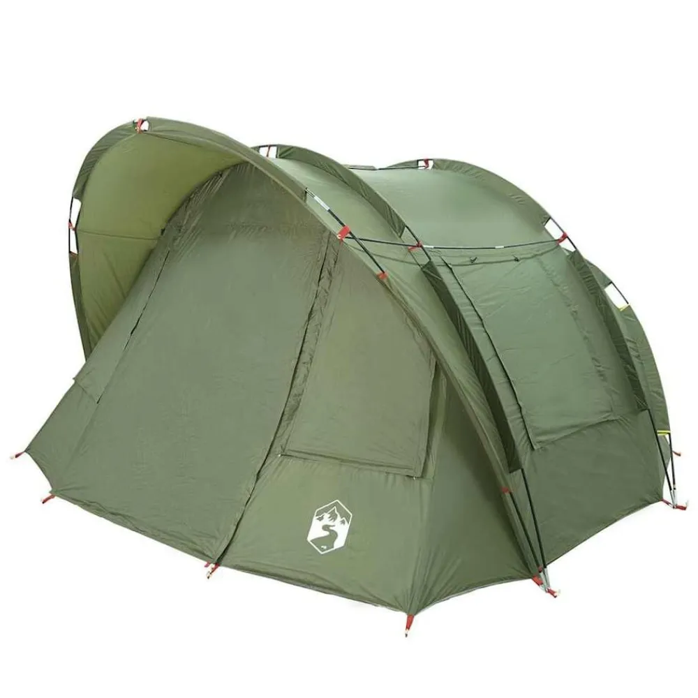vidaXL Tienda de pesca 2 personas impermeable oliva Verde