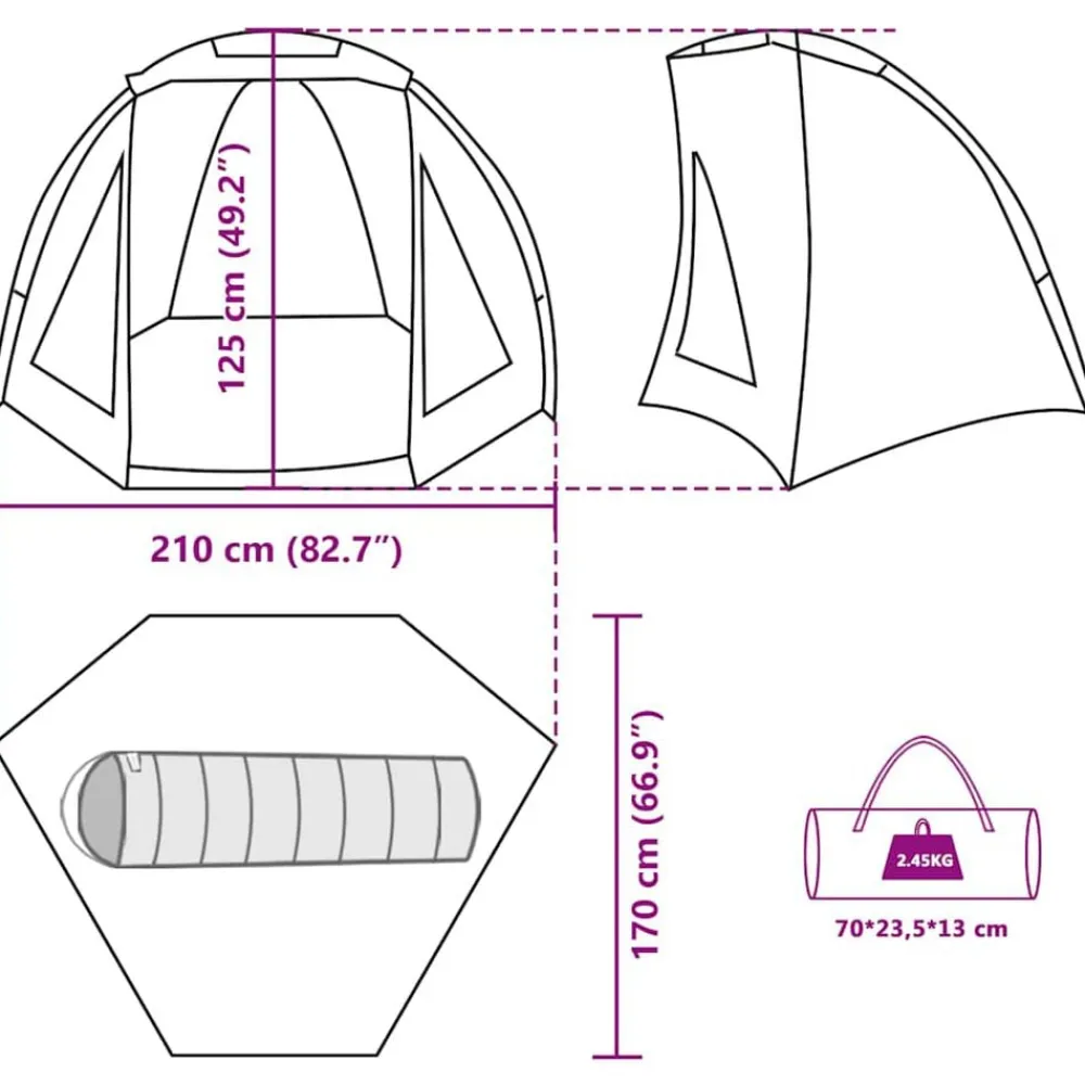 vidaXL Tienda de pesca impermeable Verde oliva Clearance
