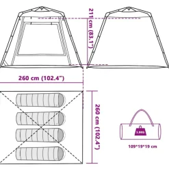 vidaXL Actividades Al Aire Libre-Tienda de pesca para 4 personas apertura rápida