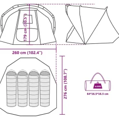 vidaXL Tienda de pesca para 4 personas impermeable marrón Marr&oacute;n Online