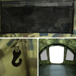 vidaXL Tienda de pesca para 2 personas impermeable Camuflaje Best