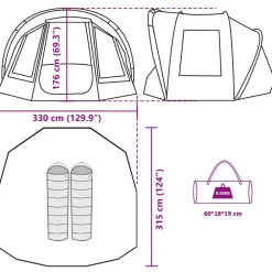 vidaXL Tienda de pesca para 2 personas impermeable Camuflaje Best
