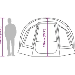 vidaXL Tienda de pesca para 2 personas impermeable Camuflaje Best