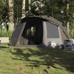 vidaXL Tienda de pesca para 5 personas impermeable Gris