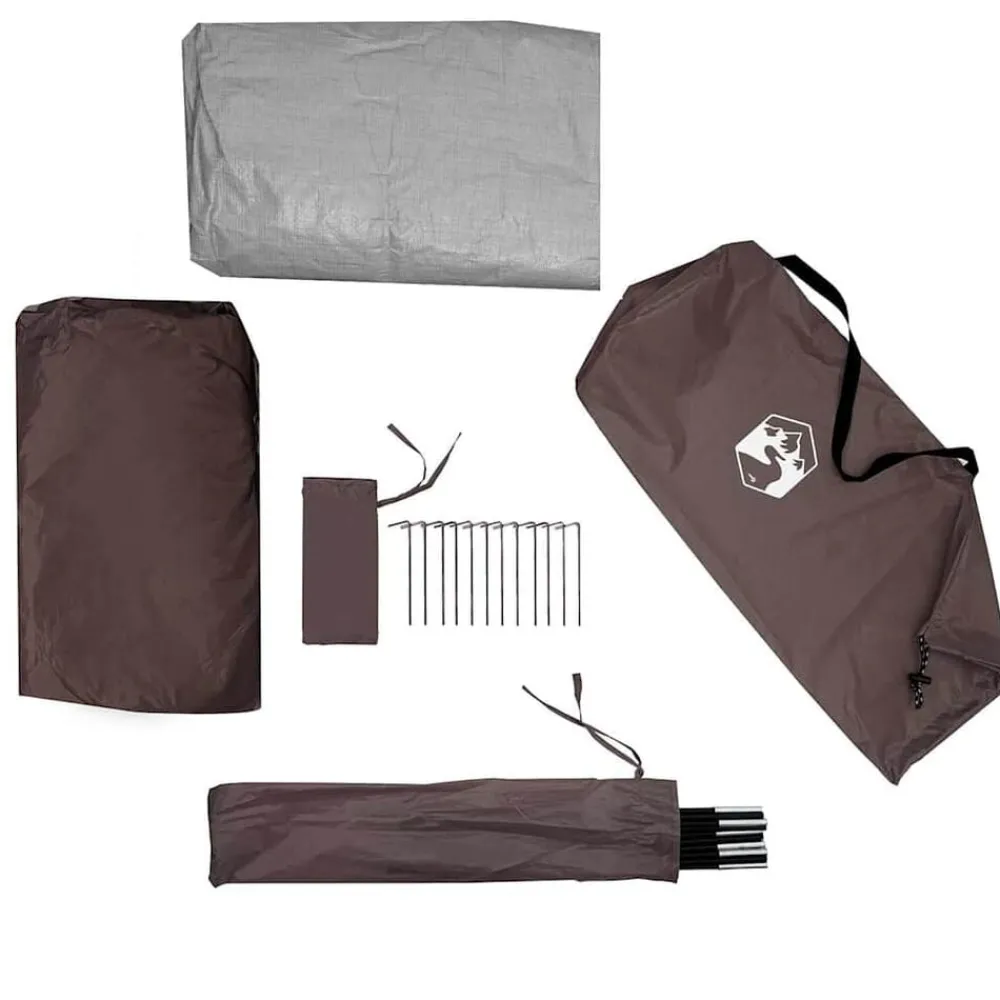 vidaXL Tienda de pesca para 3 personas impermeable marrón Marrón