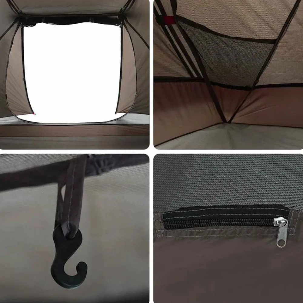 vidaXL Tienda de pesca para 3 personas impermeable marrón Marrón
