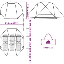 vidaXL Tienda de pesca para 3 personas impermeable marrón Marrón