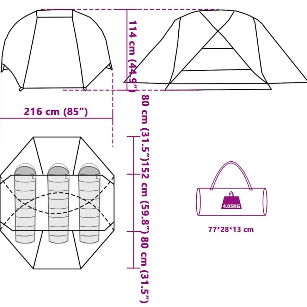 vidaXL Tienda de pesca para 3 personas impermeable marrón Marrón
