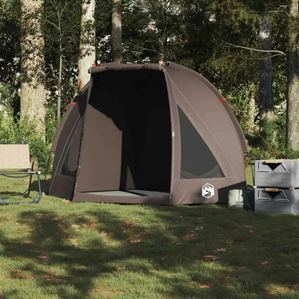 vidaXL Tienda de pesca para impermeable marrón Marrón Outlet