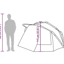 vidaXL Tienda de pesca para 5 personas impermeable Camuflaje Best