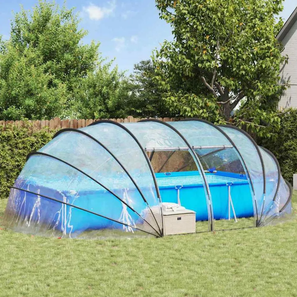 vidaXL Tienda de piscina tipo cúpula 538 x 440 x 204 cm Transparente Online