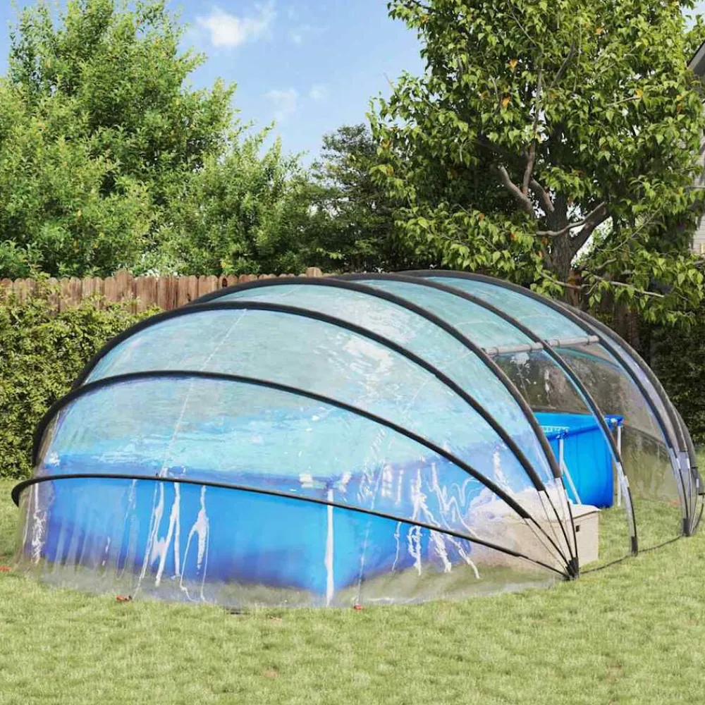 vidaXL Tienda de piscina tipo cúpula 538 x 440 x 204 cm Transparente Online