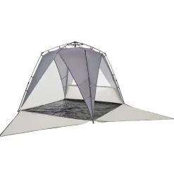 vidaXL Tienda de playa 4 personas impermeable apertura rápida Gris New